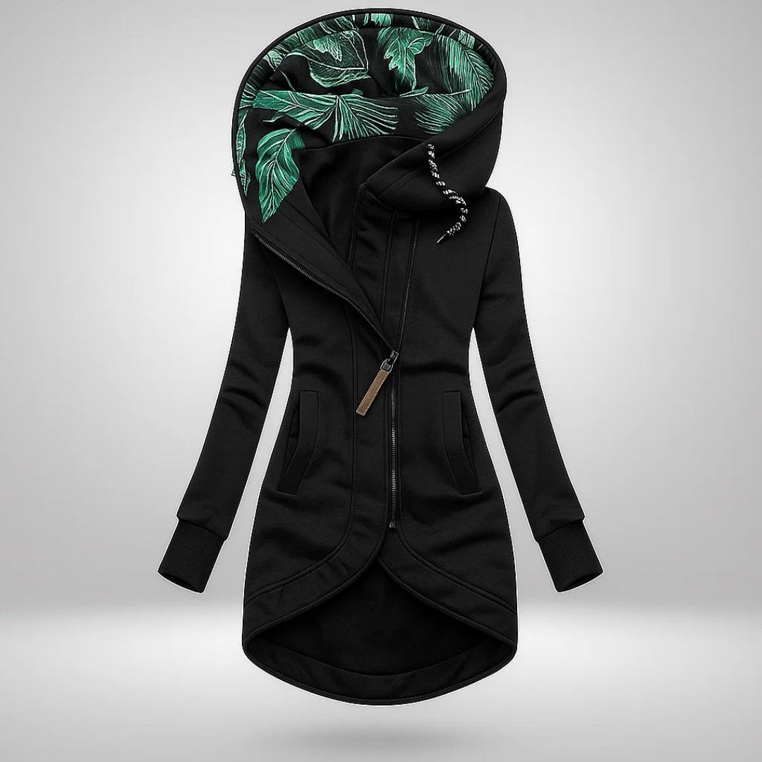 Women's Zip Hoodie Hooded Jacket - Black