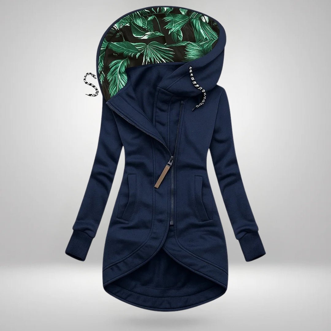 Women's Zip Hoodie Hooded Jacket - Navy Blue