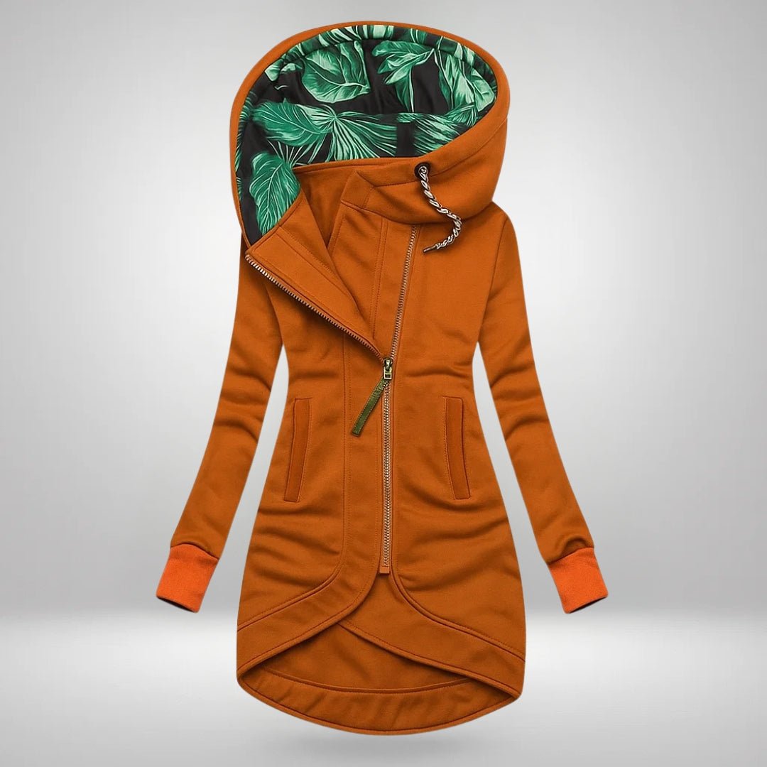 Women's Zip Hoodie Hooded Jacket - Orange