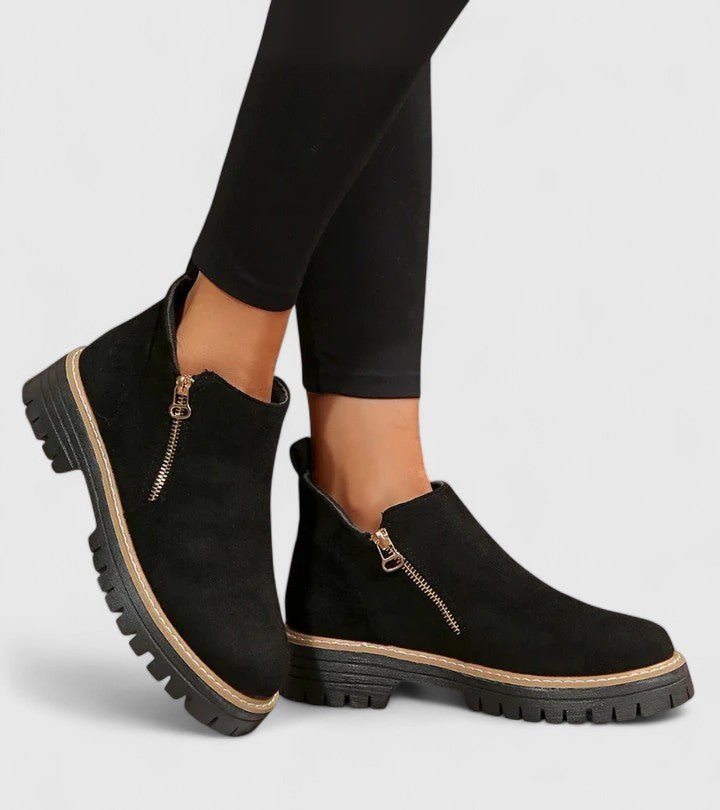 Women's Suede Ankle Boots - Green