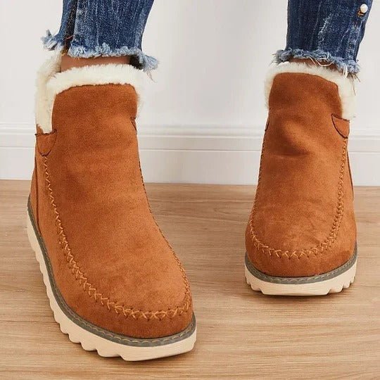 Women's Suede Platform Winter Ankle Boots