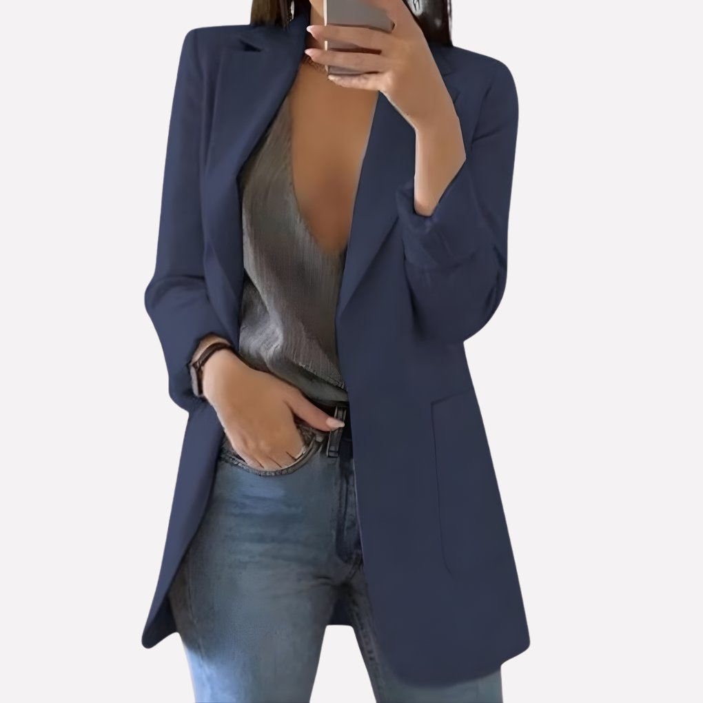 Women's Oversized Longline Blazer - Black