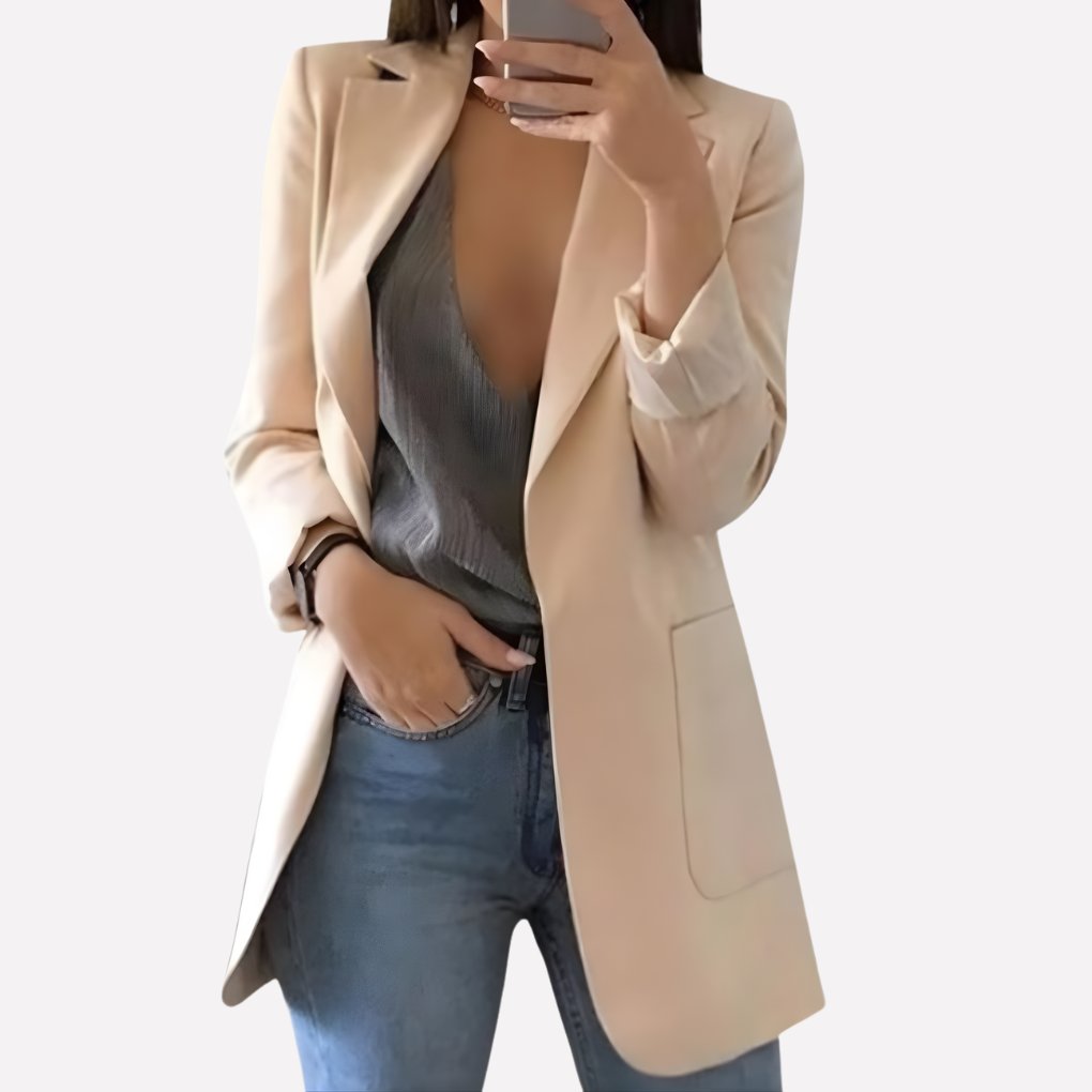 Women's Oversized Longline Blazer - Navy Blue