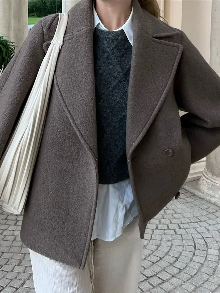 Women's Cropped Wool Coat