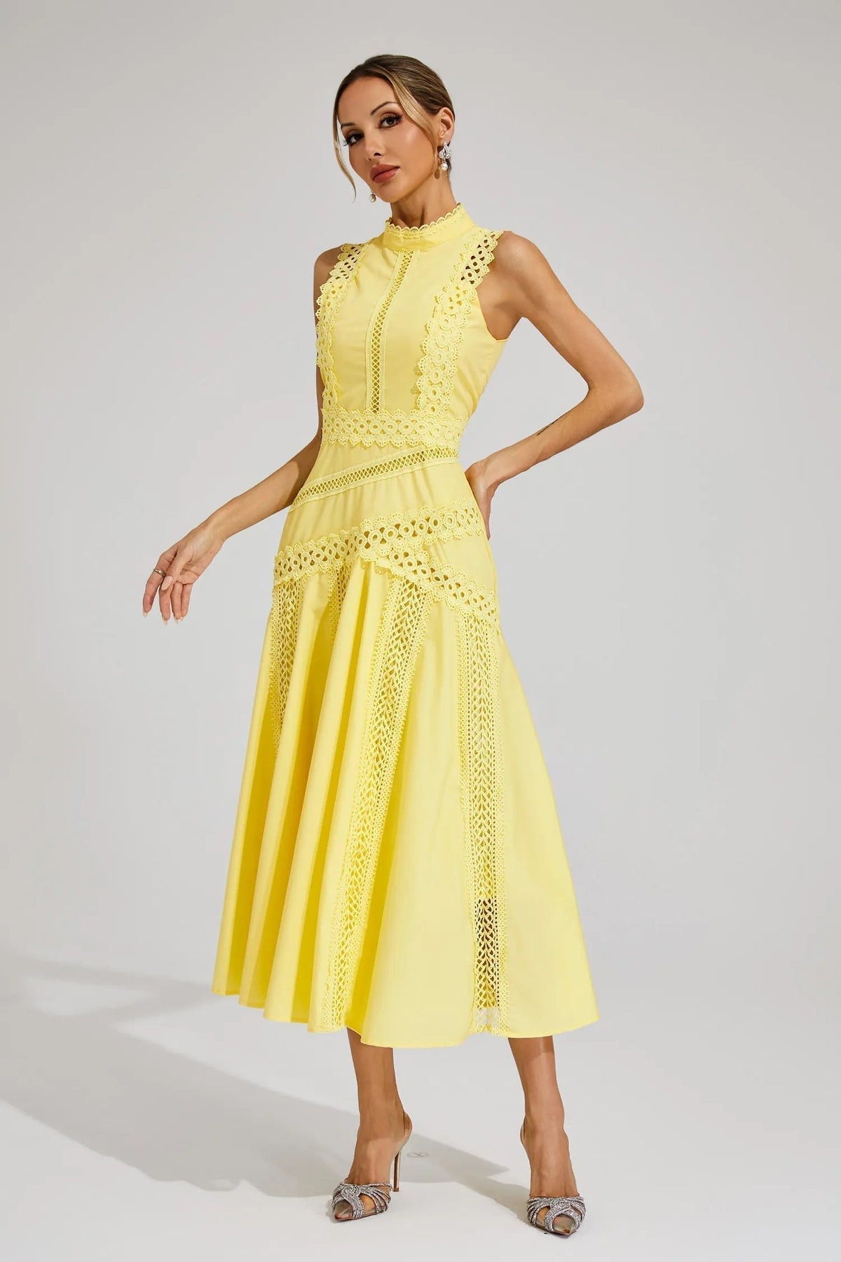 Women's Lace Midi Party Dress