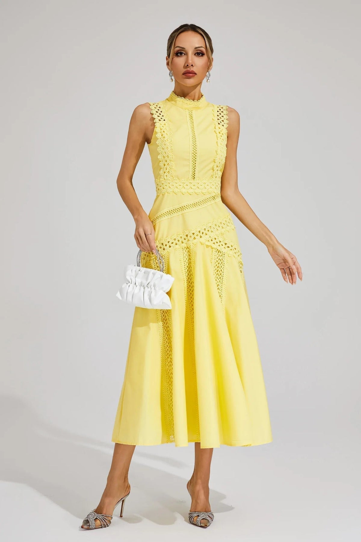 Women's Lace Midi Party Dress