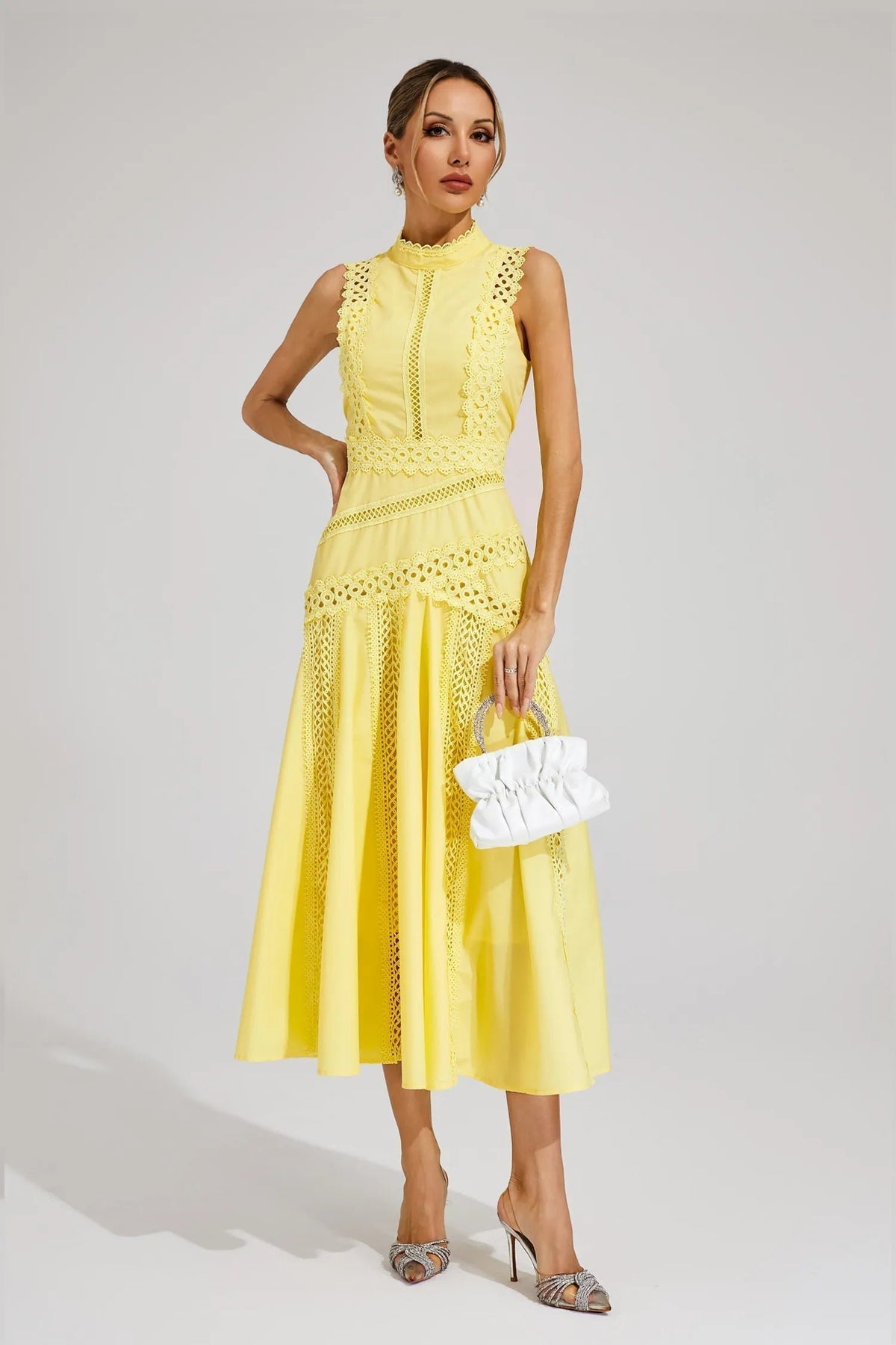 Women's Lace Midi Party Dress