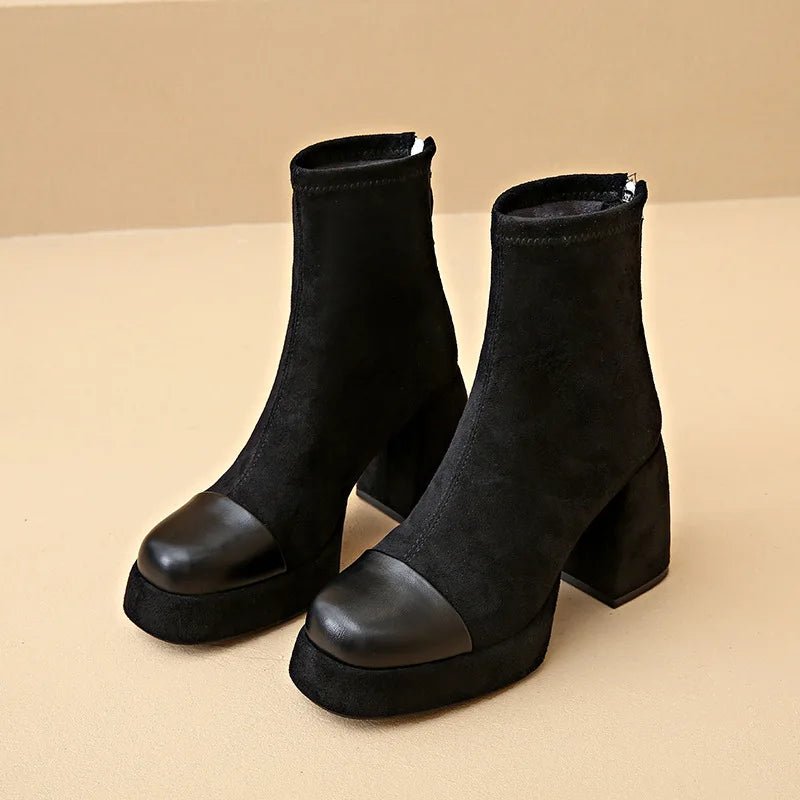 Women's Suede Platform Ankle Boots