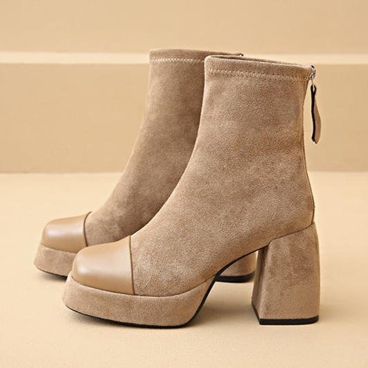 Women's Suede Platform Ankle Boots