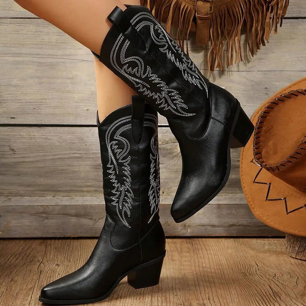 Women's Faux Leather Western Cowboy Boots