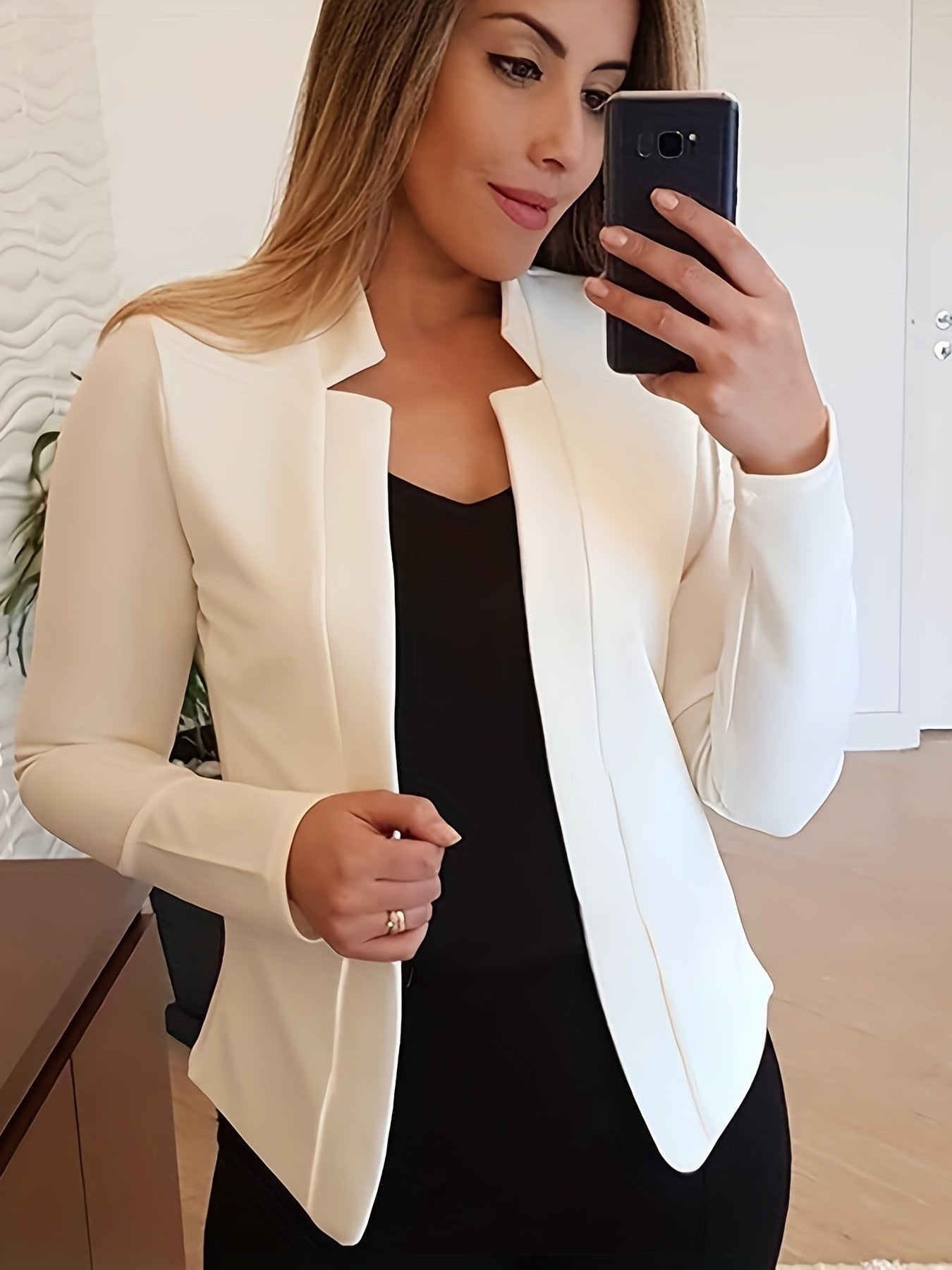Women's Ponte Knit Open-Front Blazer