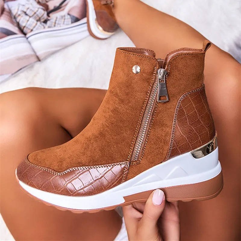 Women's Hidden-Wedge Trainer Ankle Boots