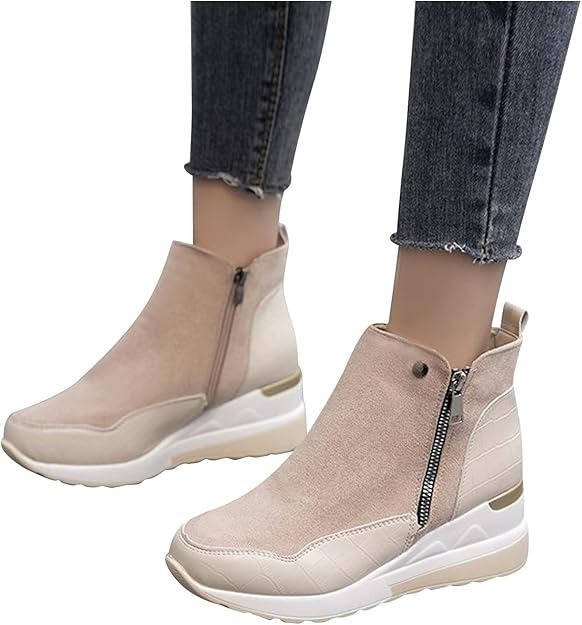 Women's Hidden-Wedge Trainer Ankle Boots