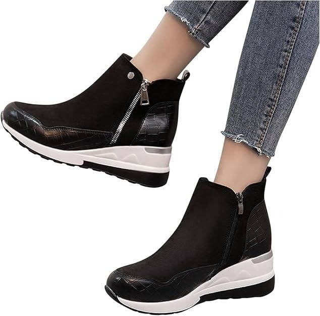 Women's Hidden-Wedge Trainer Ankle Boots