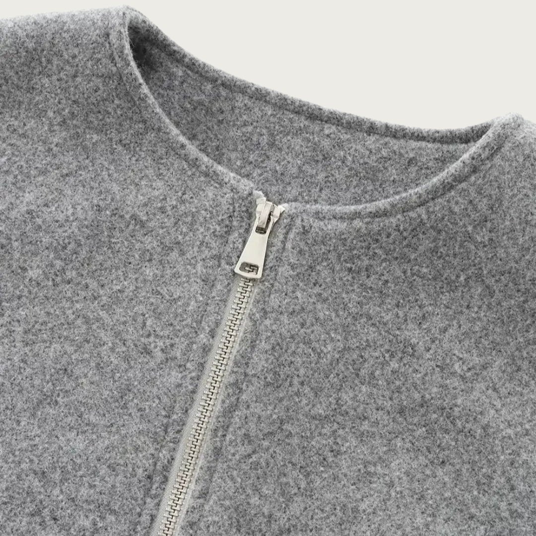 Women's Cropped Wool Bomber Jacket