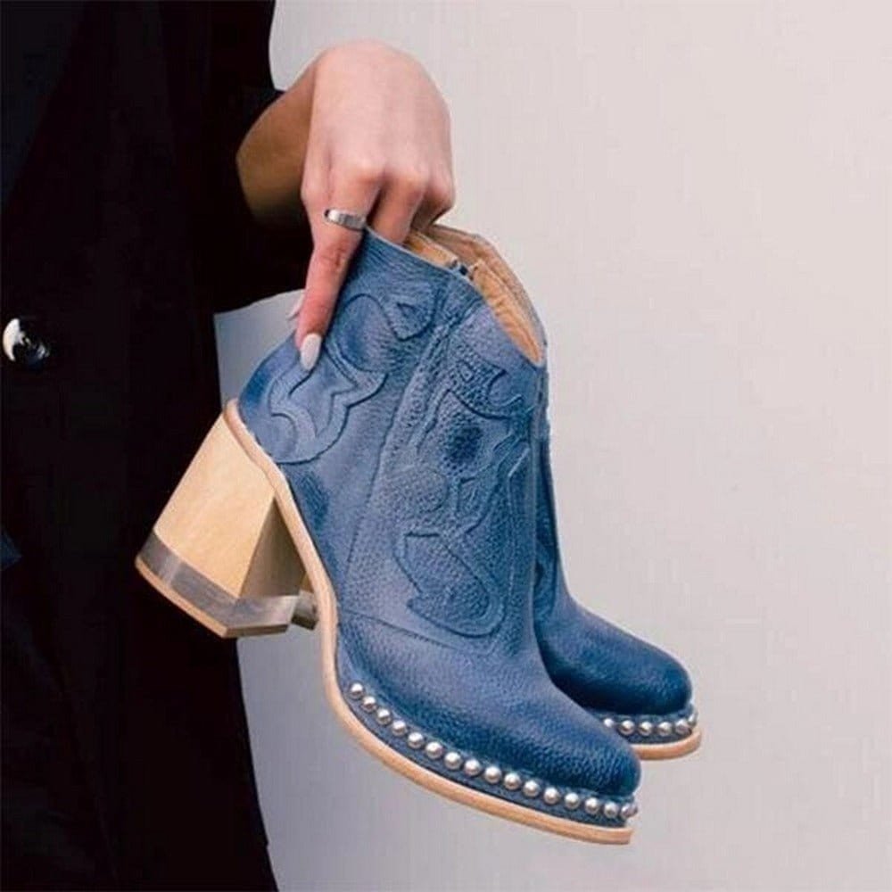 Women's Western Ankle Boots - Capri Blue