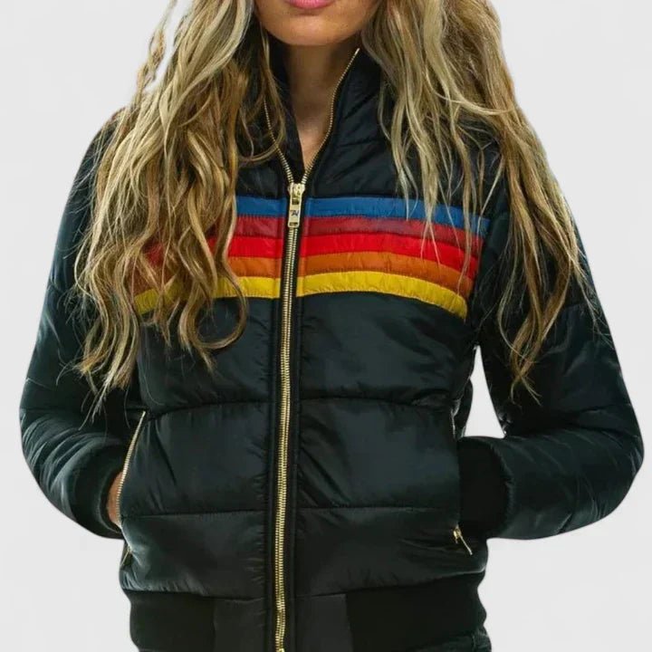 Women's Striped Puffer Jacket