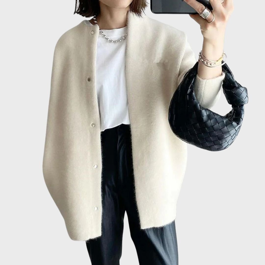 Women's Oversized Longline Wool Coat - White