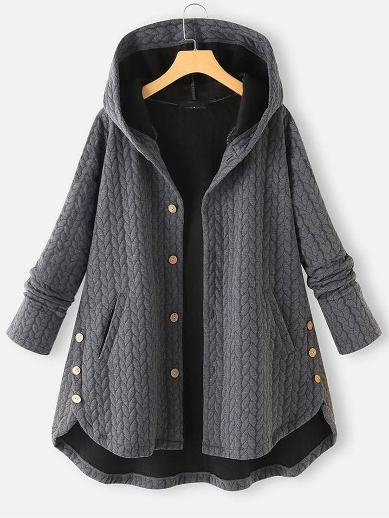 Women's Oversized Swing Hooded Coat - Gray