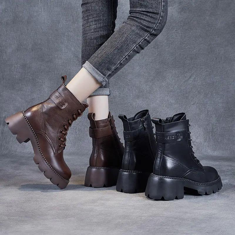 Women's Platform Combat Ankle Boots
