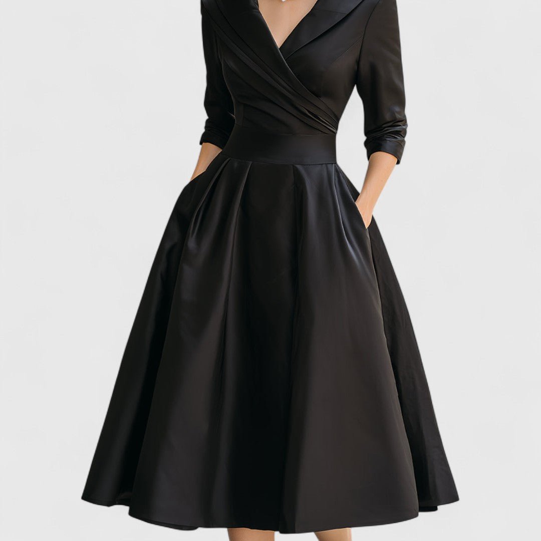 Women's Satin Midi Party Wrap Dress