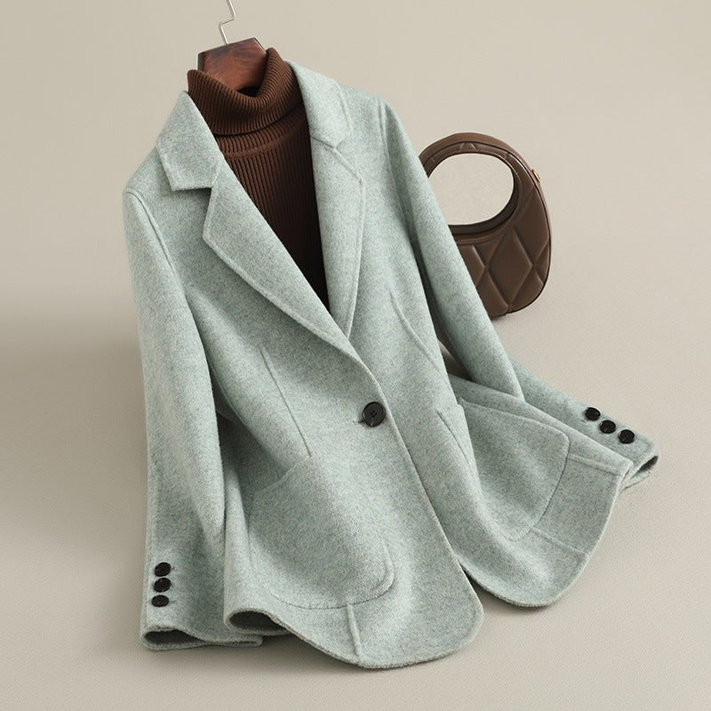 Women's Wool Blazer Coat - Green