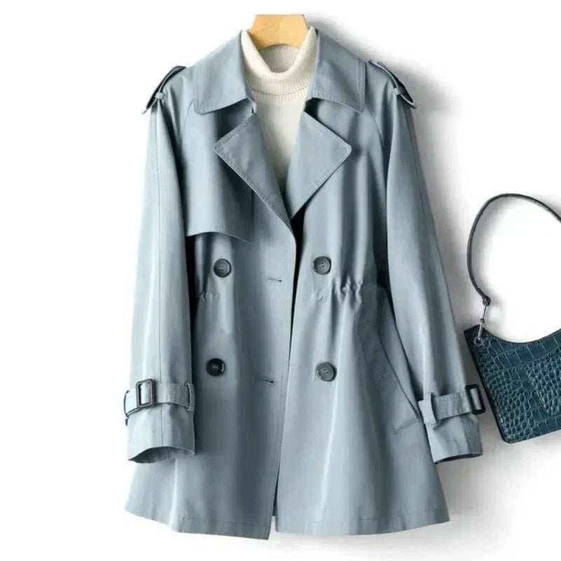 Women's Work Belted Trench Coat - Blue