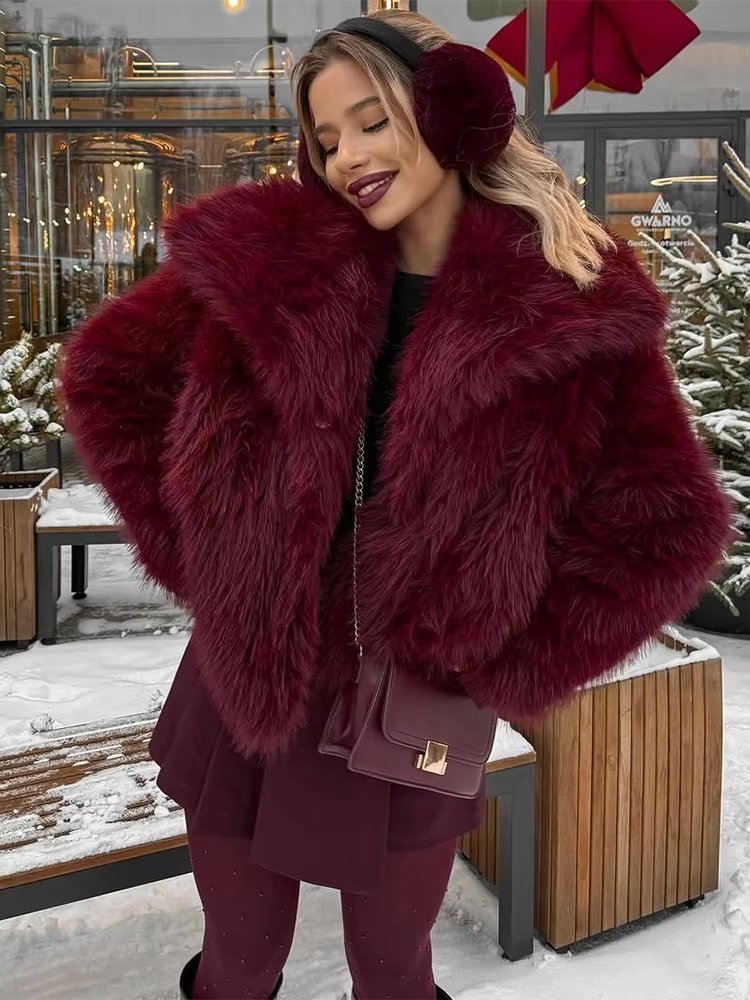 Women's Cropped Faux Fur Jacket