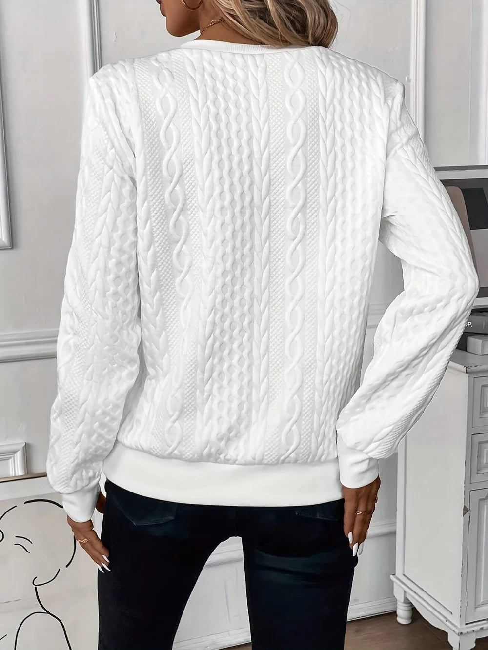 Women's Cable Knit Quarter-Zip Jumper