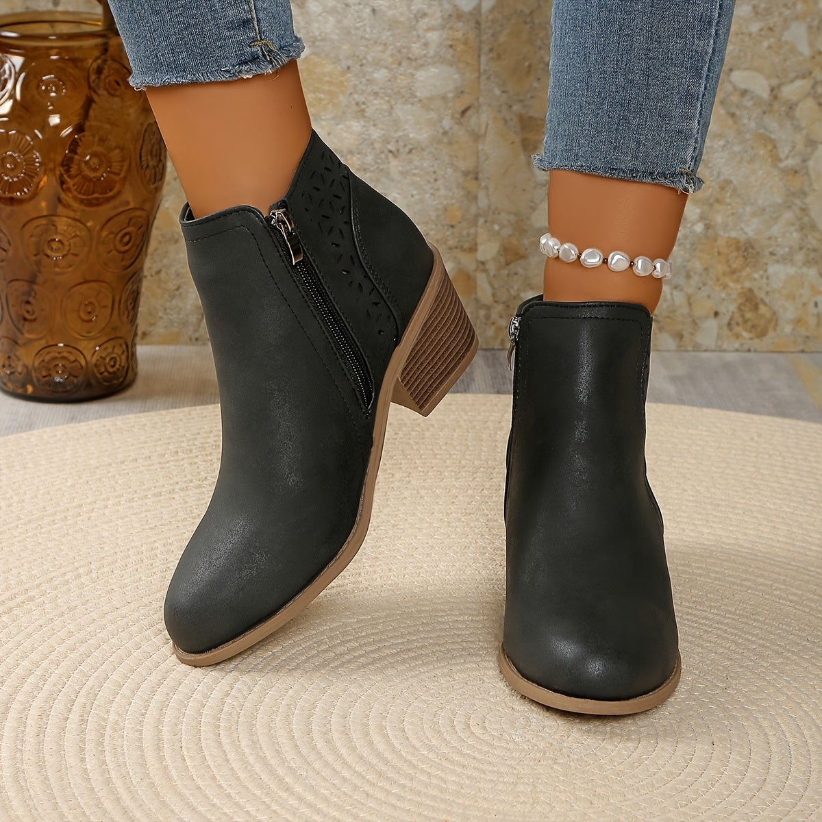 Women's Faux Leather Ankle Boots