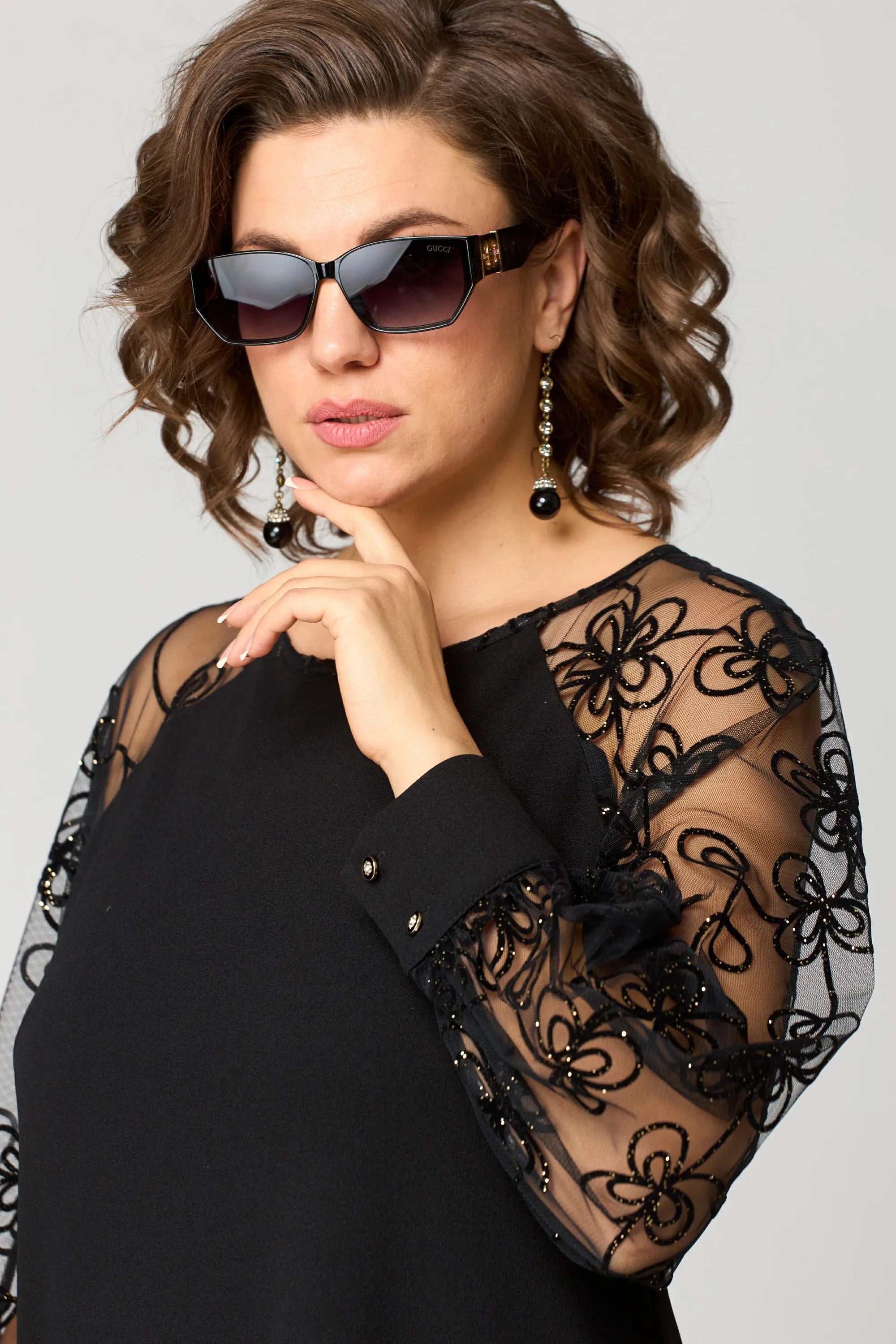 Women's Floral Swing Sequin Party Dress - L