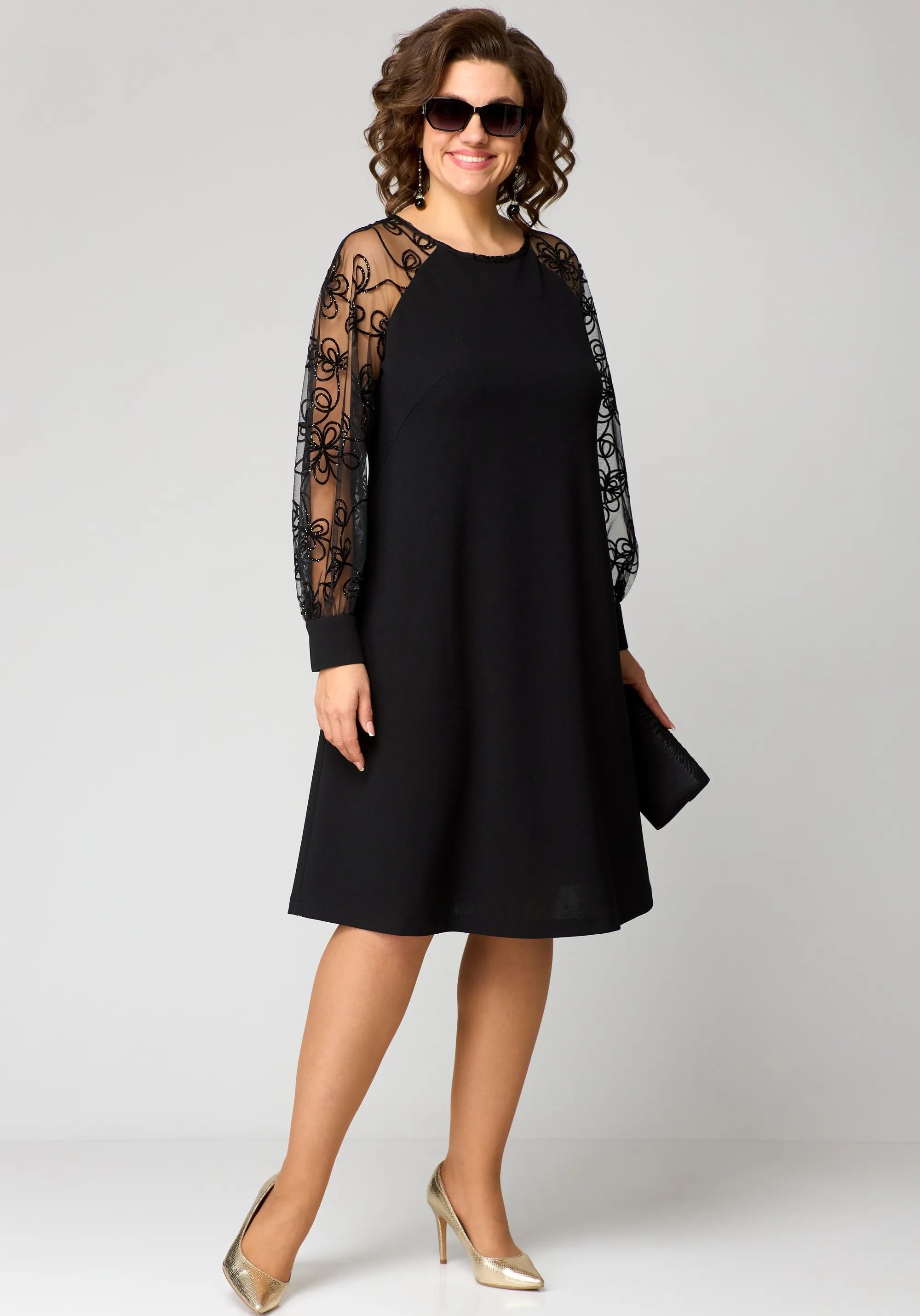 Women's Floral Swing Sequin Party Dress