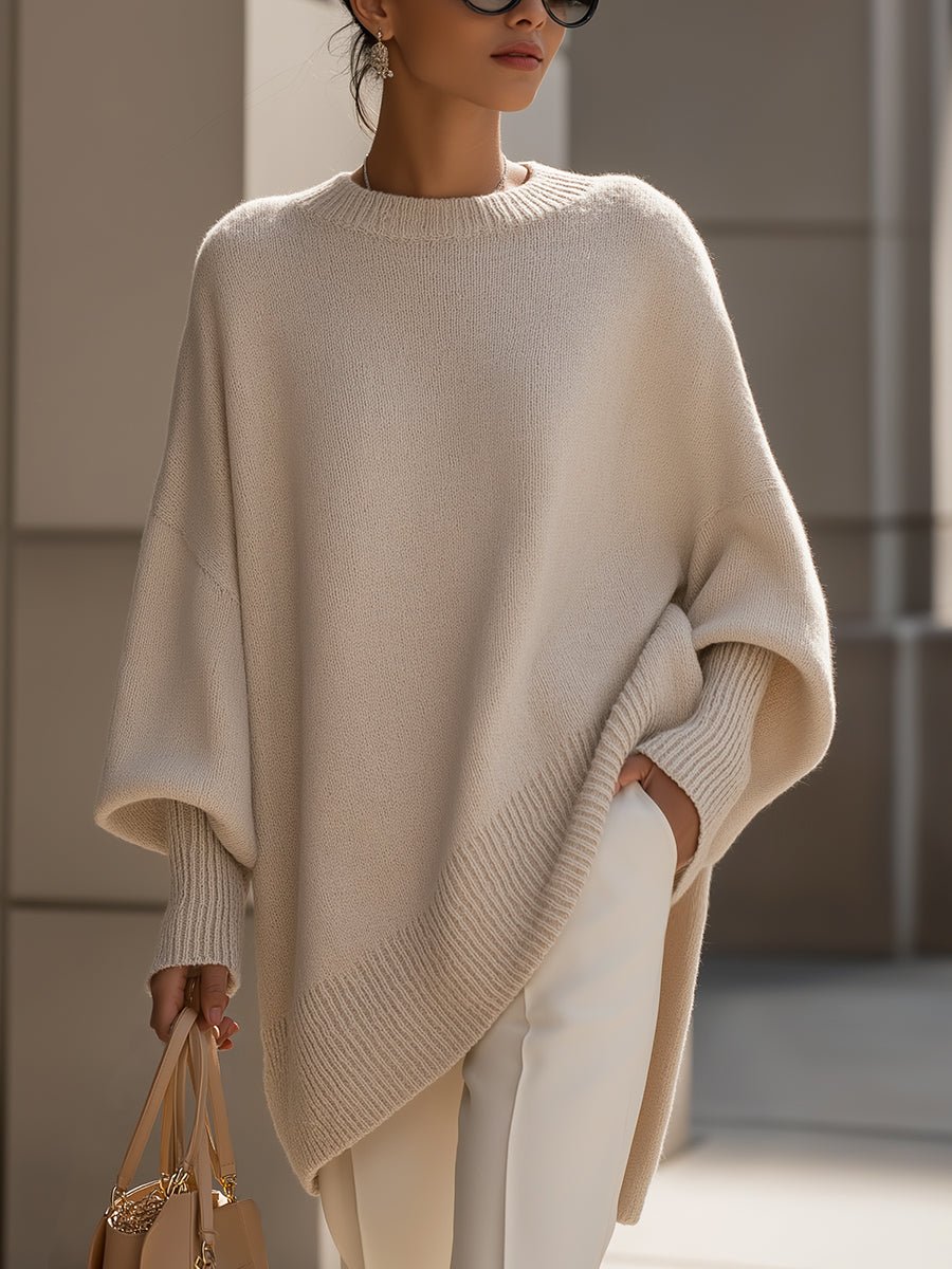 Women's Oversized Poncho Jumper - Beige (Almost Sold Out)
