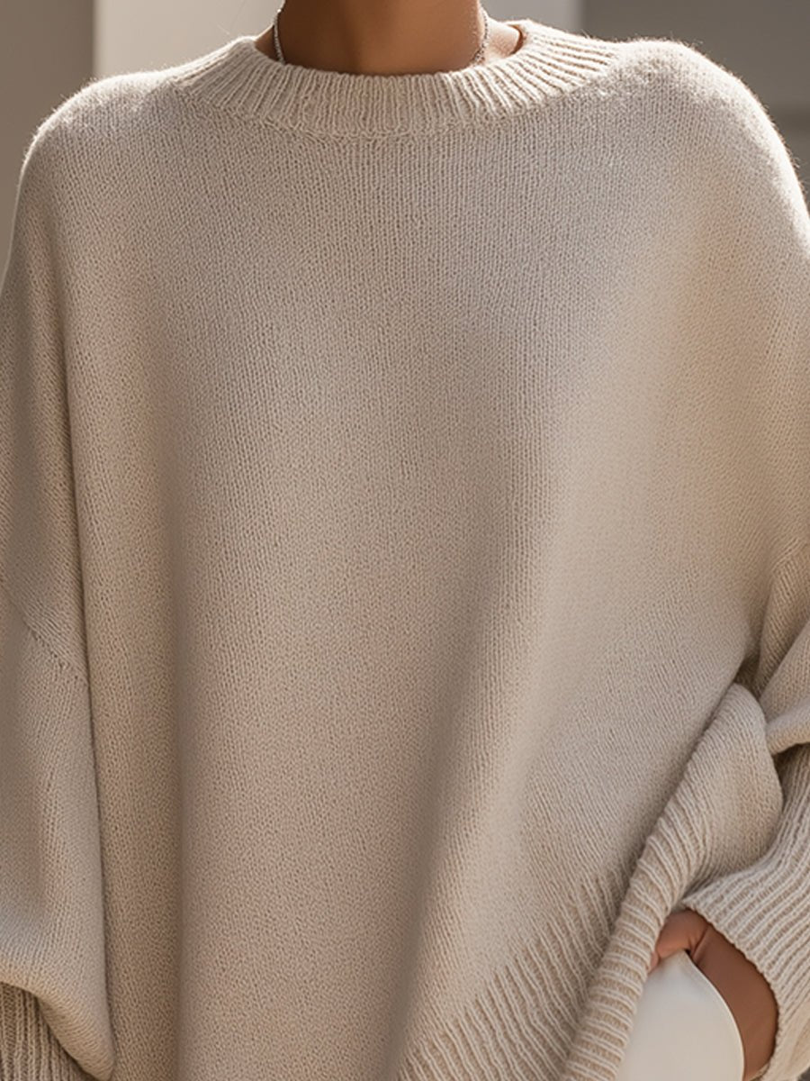 Women's Oversized Poncho Jumper - Navy Blue