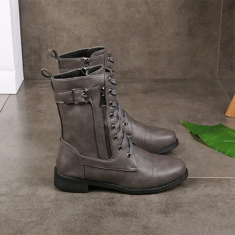 Women's Faux Leather Combat Boots