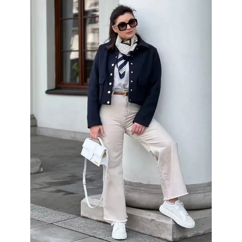 Women's Cropped Wool-Blend Jacket