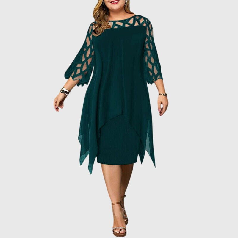 Women's Chiffon Cocktail One-Shoulder Party Dress - Green (Almost sold out)