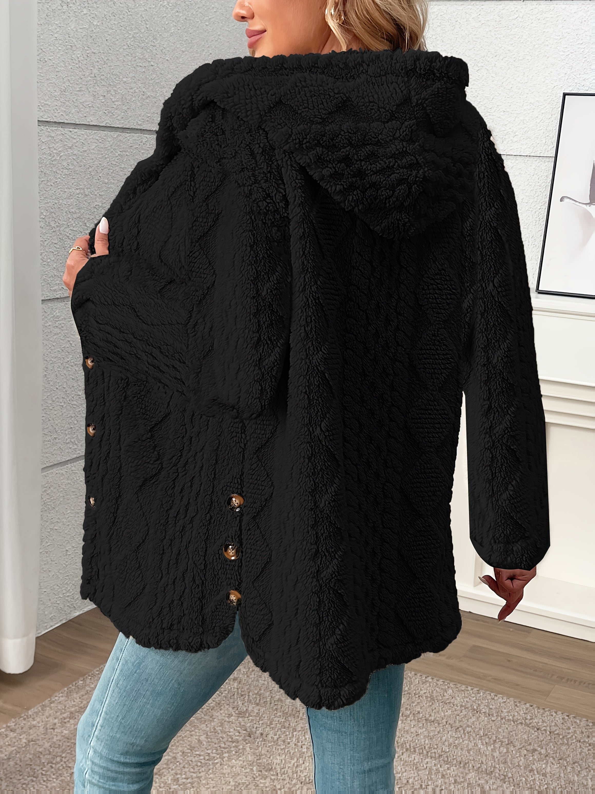 Women's Textured Hooded Longline Jacket