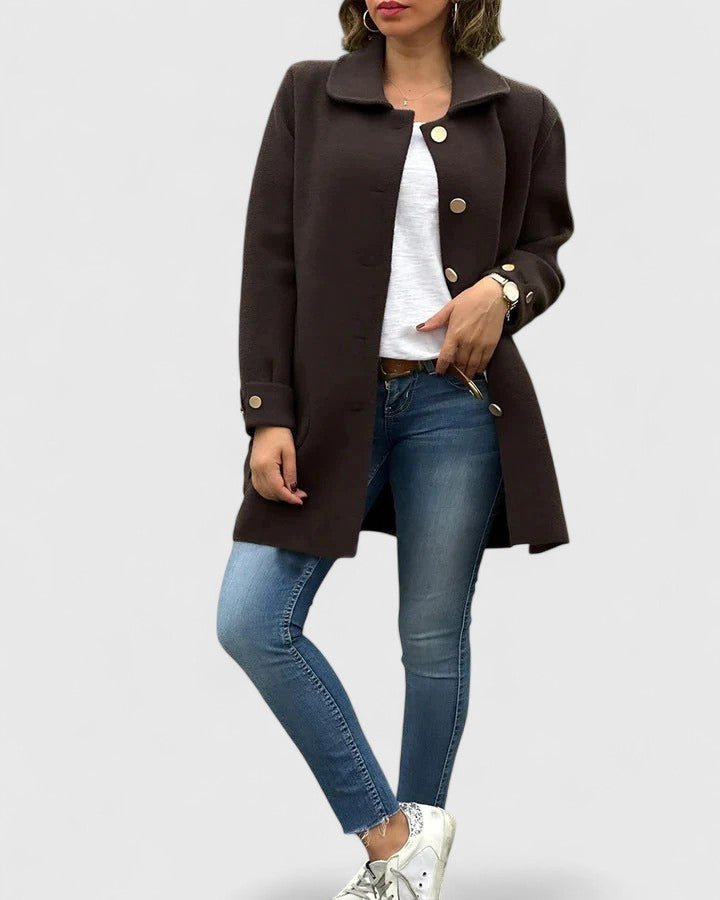Women's Wool Coat - Brown