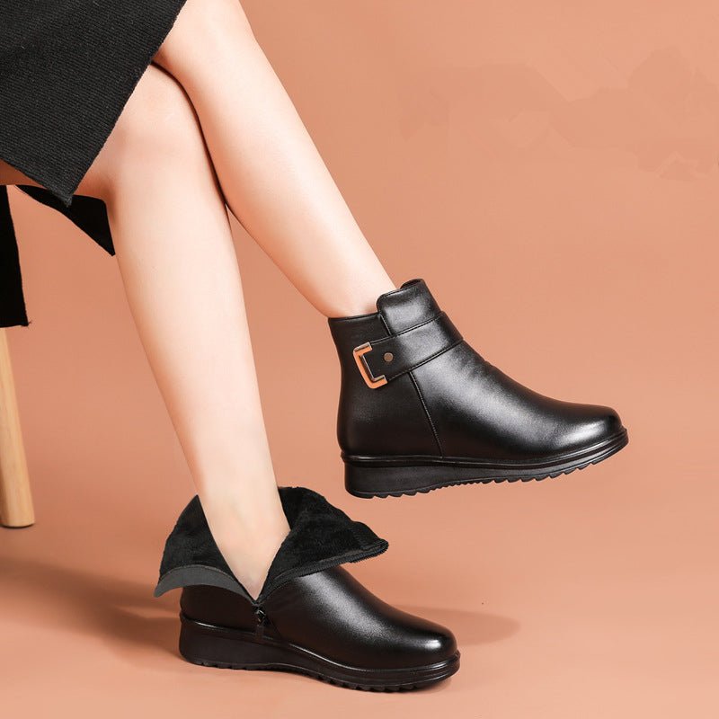 Women's Faux Leather Winter Ankle Boots