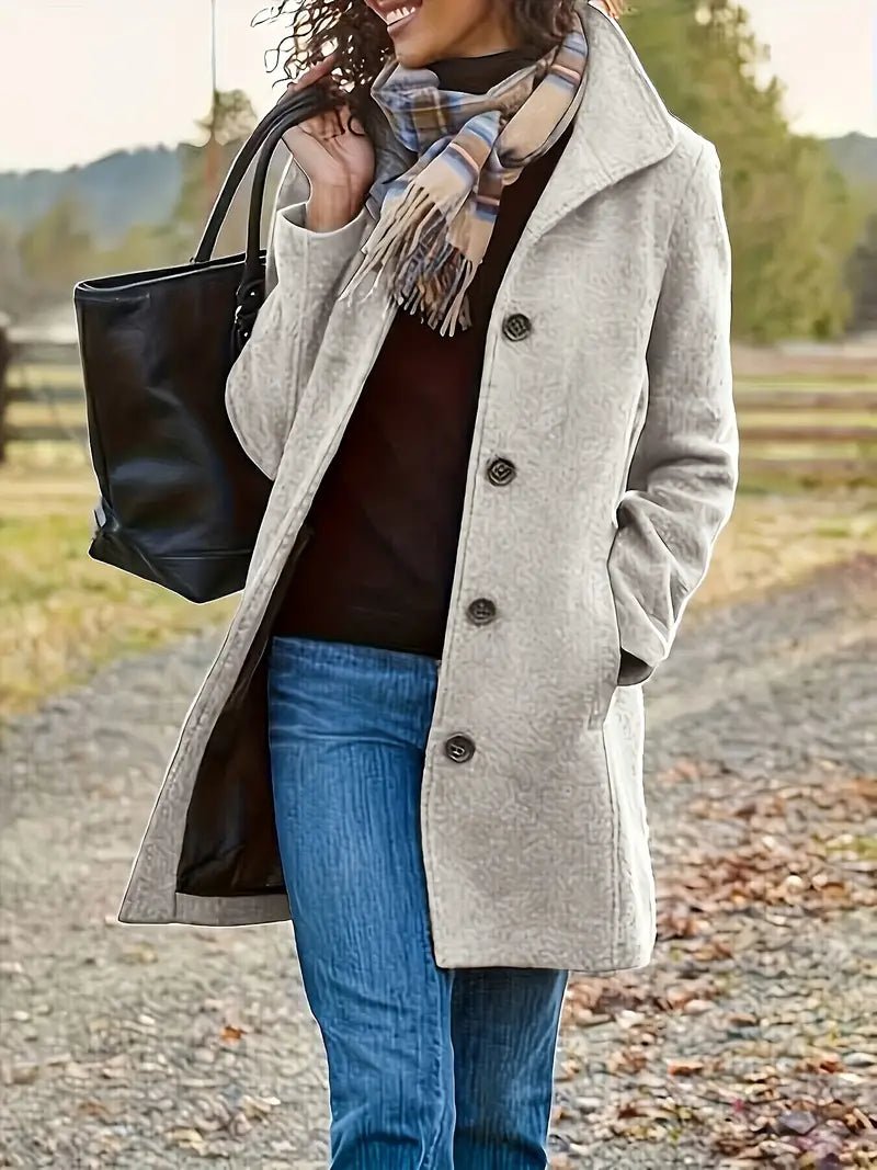 Women's Wool Pea Coat - Gray