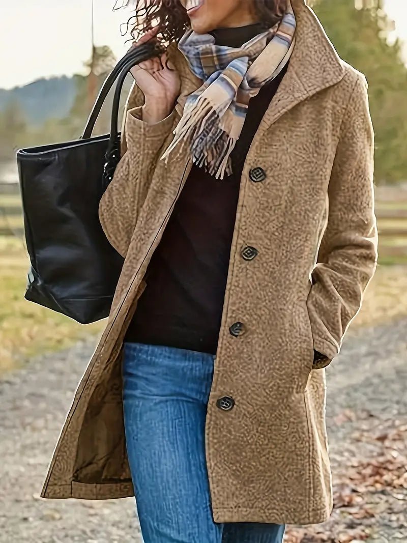 Women's Wool Pea Coat - Khaki