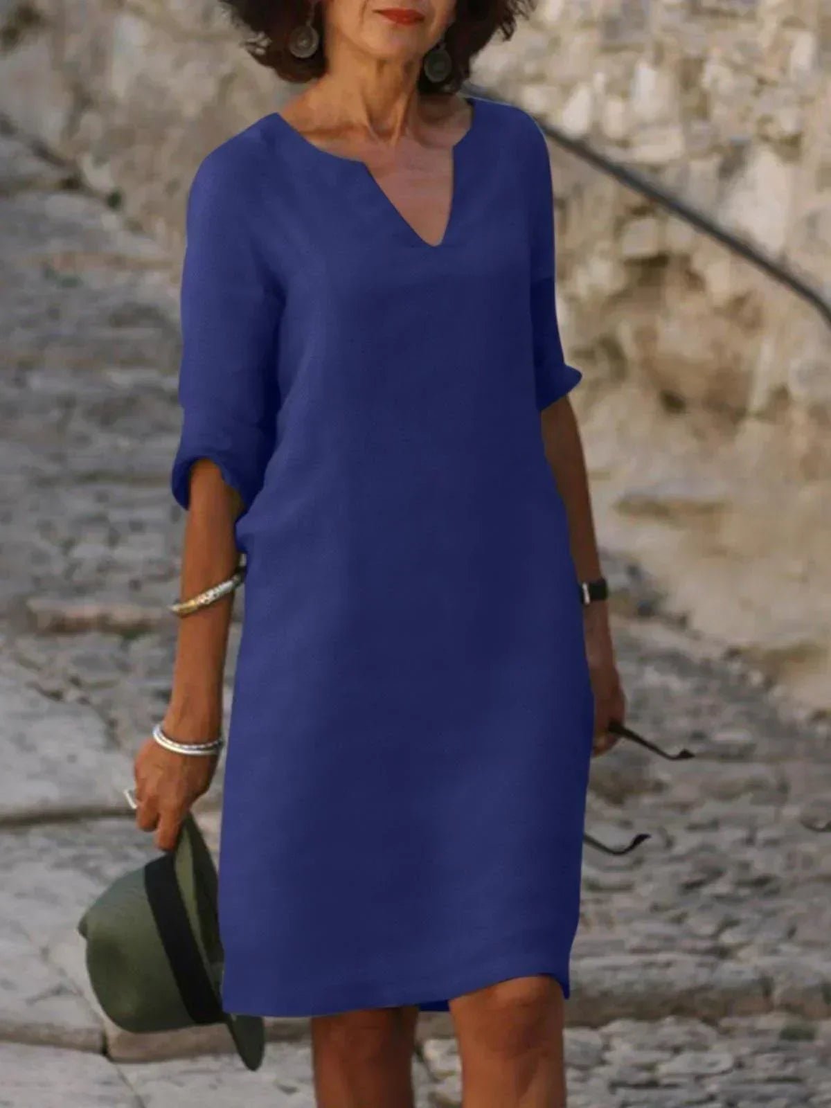 Women's Black Shift Dress - Navy Blue