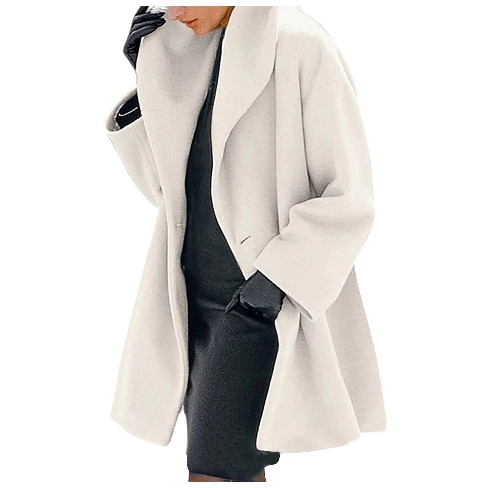 Women's Oversized Midi Wool Coat - White