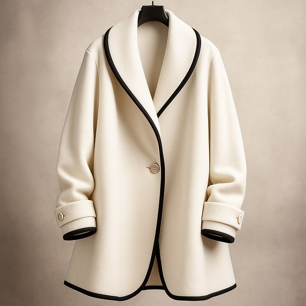 Women's Wool Shawl-Collar Coat - White