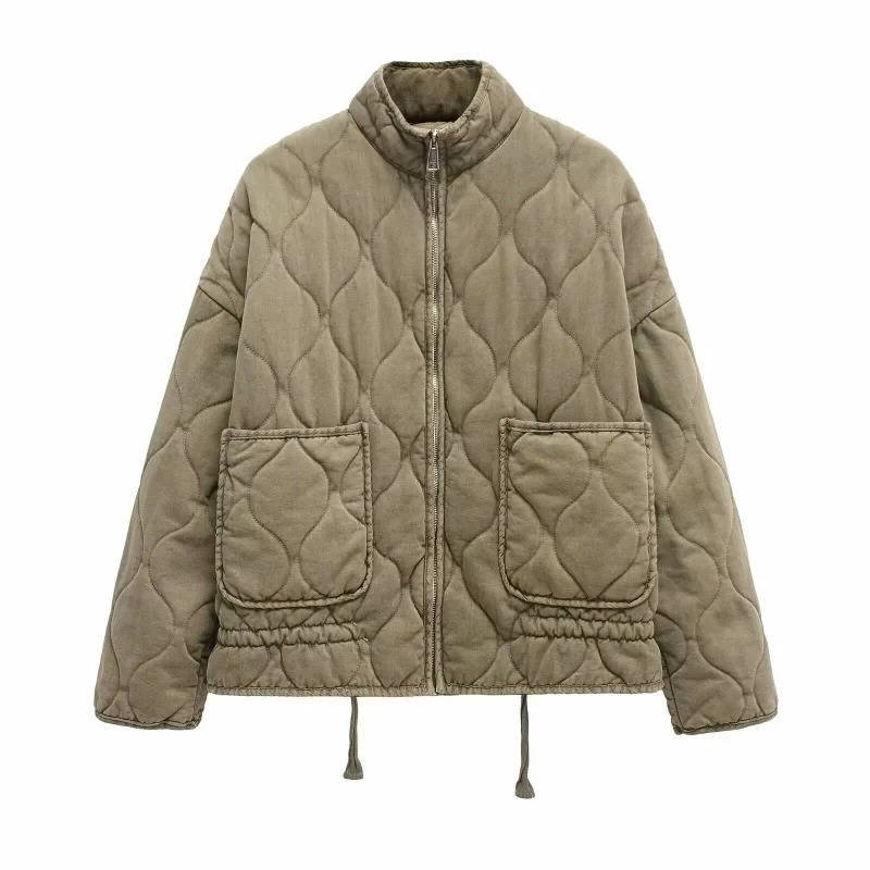Women's Oversized Quilted Denim Jacket