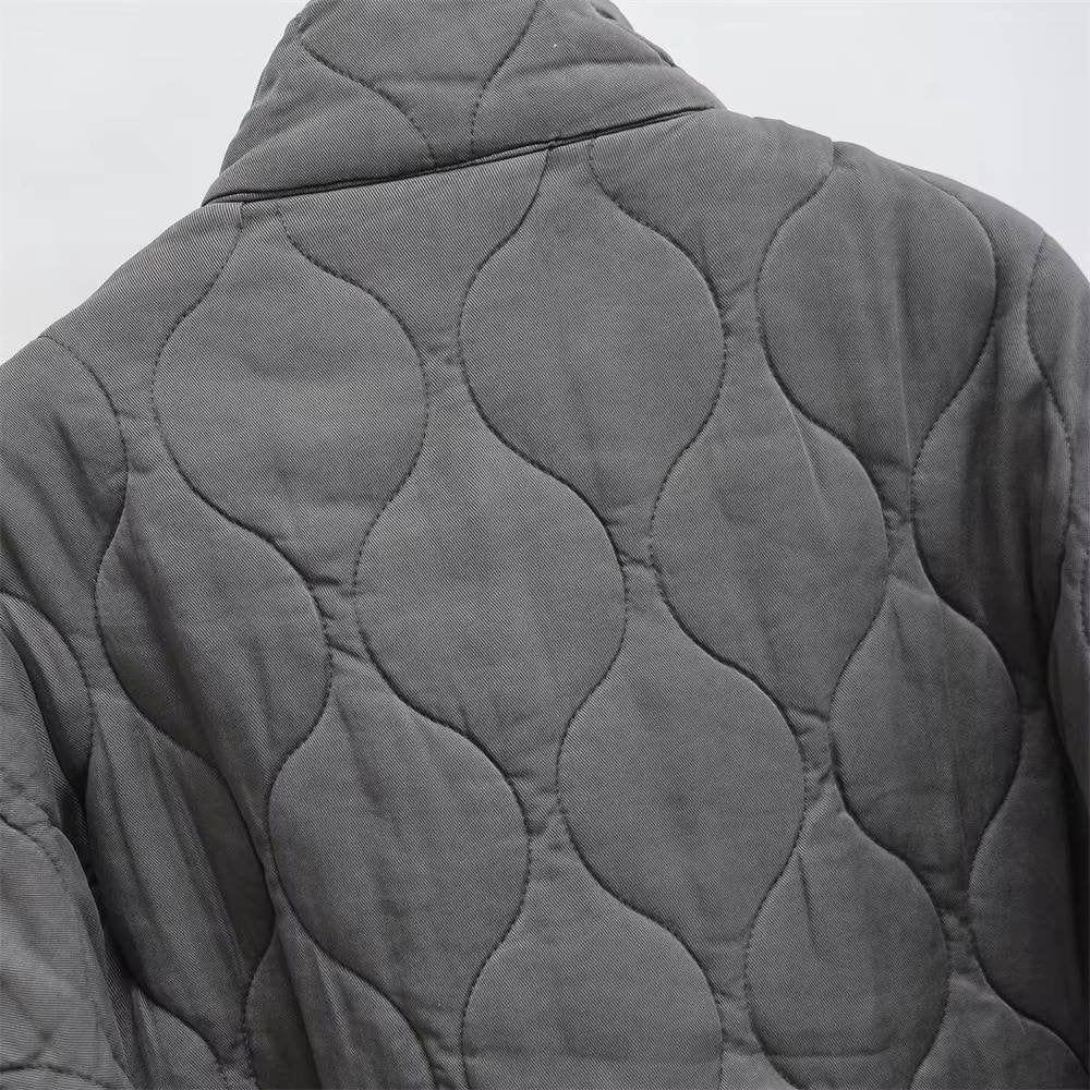 Women's Oversized Quilted Denim Jacket