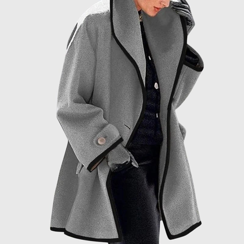 Women's Oversized Wool Coat - Grey