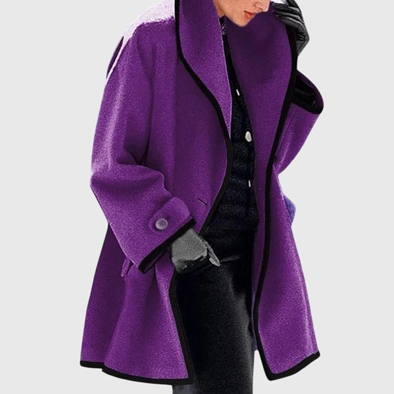 Women's Oversized Wool Coat - Purple