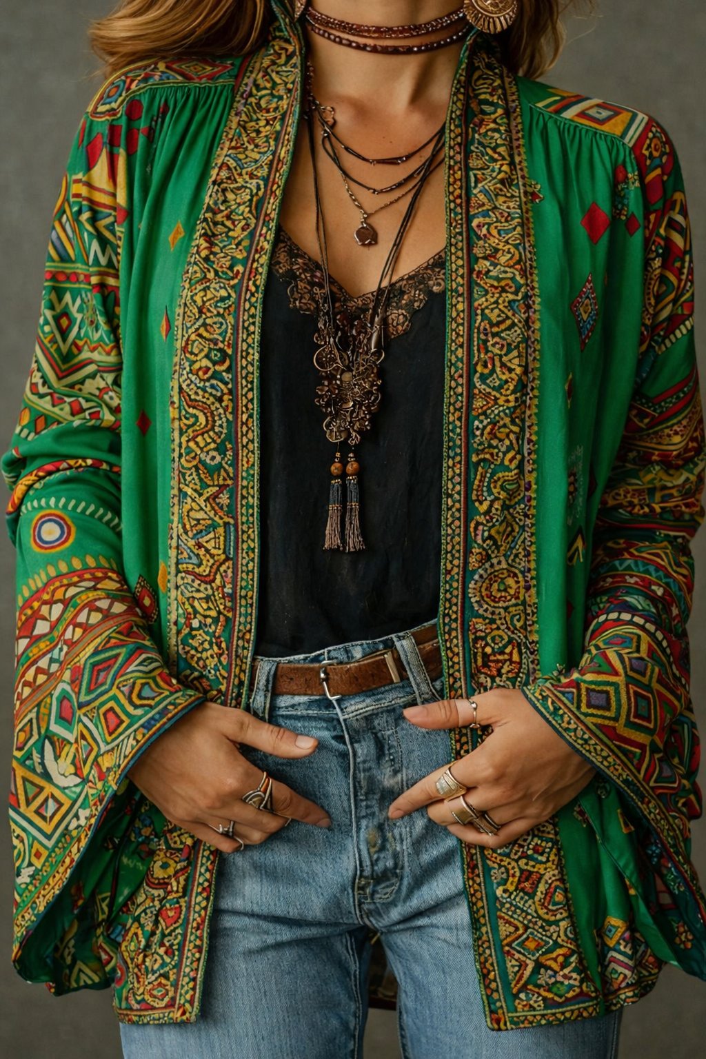 Women's Paisley Velvet Kimono